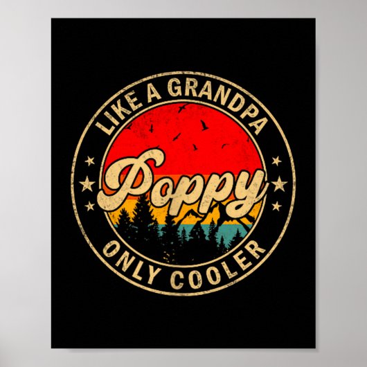 Ppy Like A Grandpa Only Cooler Retro For Papa Gran Poster (Voorkant)