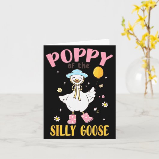 Ppy Of The Silly Goose First Birthday Family Match Kaart (Gele Bloem)