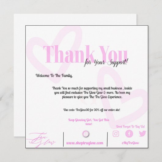 PR bedankt kaart (Voorkant / Achterkant)