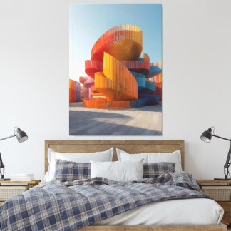 PR-O04. Ribbon Mirage Pavilion Canvas Afdruk