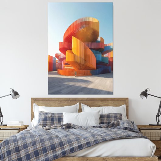 PR-O04. Ribbon Mirage Pavilion Canvas Afdruk (Insitu (Slaapkamer))