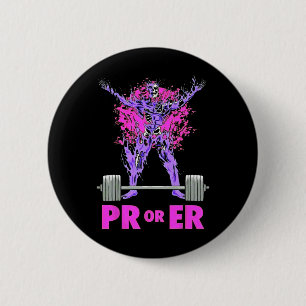 PR of ER Gewichtheffen Bodybuilding Fitness Gym Wo Ronde Button 5,7 Cm