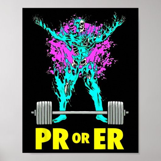 PR of ER Gewichtheffen Bodybuilding Workout Spier Poster (Voorkant)