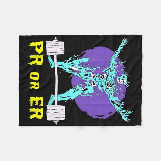 PR of ER Gym Gewichtheffen Bodybuilding Spierbouw Fleece Deken (Voorkant (Horizontaal))