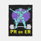 PR of ER Gym Gewichtheffen Bodybuilding Spierbouw Fleece Deken (Voorkant)