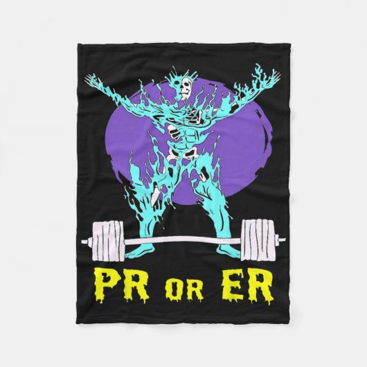 PR of ER Gym Gewichtheffen Bodybuilding Spierbouw Fleece Deken (Voorkant)