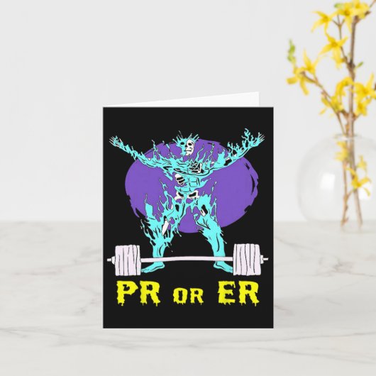 PR of ER Gym Gewichtheffen Bodybuilding Spierbouw Kaart (Gele Bloem)