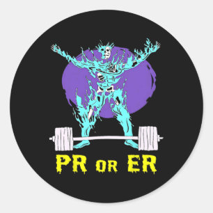 PR of ER Gym Gewichtheffen Bodybuilding Spierbouw Ronde Sticker