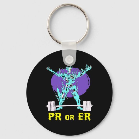 PR of ER Gym Gewichtheffen Bodybuilding Spierbouw Sleutelhanger (Voorkant)