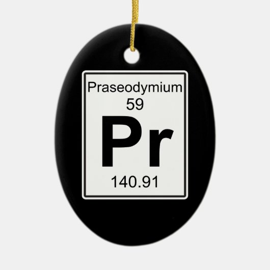 Pr - Praseodymium Keramisch Ornament (Voorkant)