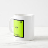 Pr - Professor Funny Chemistry Element Symbol T-sh Koffiemok (Voorkant links)
