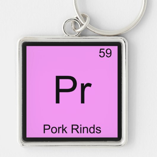 Pr - Varkenshuiden Grappige Chemie Elementsymbool  Sleutelhanger (Voorkant)