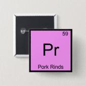 Pr - Varkensvellen Grappige Chemie Elementsymbool Vierkante Button 5,1 Cm (Voorkant /achterkant)