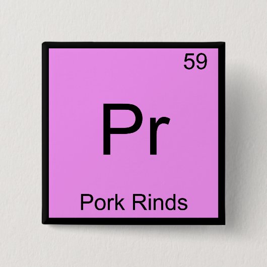 Pr - Varkensvellen Grappige Chemie Elementsymbool Vierkante Button 5,1 Cm (Voorkant)