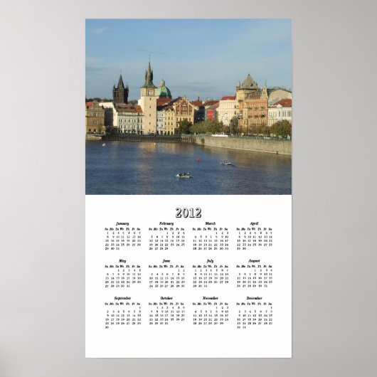 Praag 2012 Een Pagina Kalender Poster (Voorkant)