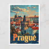 Praag Art Vintage Travel Briefkaart (Voorkant)