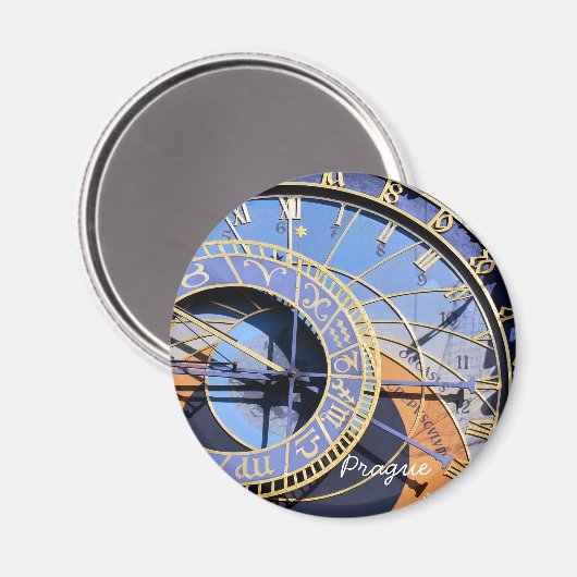 Praag, astronomische klok, Tsjechisch (Magnet) Magneet (Voorkant / Achterkant)