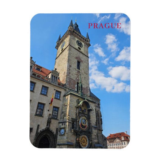 Praag Astronomische Klok uitzicht magneet (Verticaal)