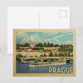 Praag Briefkaart Tsjechië Vintage Travel (Voorkant / Achterkant)