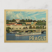 Praag Briefkaart Tsjechië Vintage Travel (Voorkant)