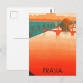 Praag, bruggen, oldtimers briefkaart (Voorkant / Achterkant)