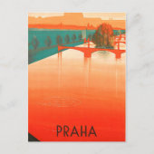 Praag, bruggen, oldtimers briefkaart (Voorkant)