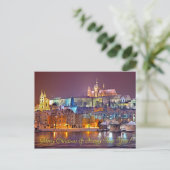 Praag Castle Merry Kerstmis Briefkaart (Staand voorkant)