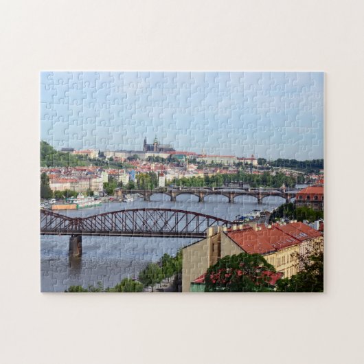 Praag, Castle & River Bridges / Tsjechië Legpuzzel (Horizontaal)