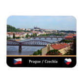 Praag, Castle & River Bridges / Tsjechië Magneet (Horizontaal)