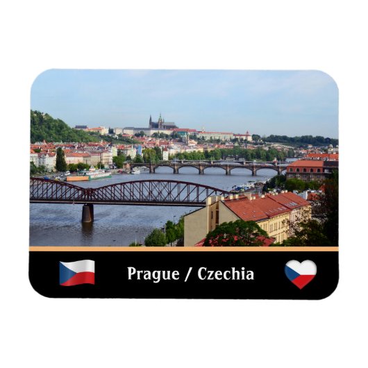 Praag, Castle & River Bridges / Tsjechië Magneet (Horizontaal)