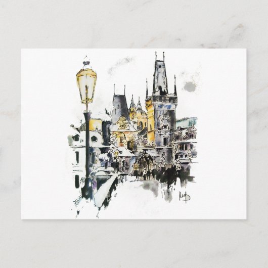 Praag - Charles Bridge Briefkaart (Voorkant)