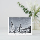 Praag - Charles Bridge, Castle Towers / Tsjechië Briefkaart (Staand voorkant)