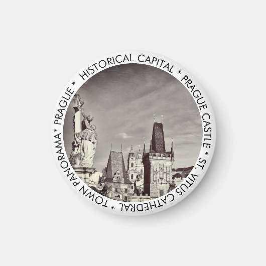 Praag, Charles Bridge, Castle - Tsjechisch Magneet (Voorkant)