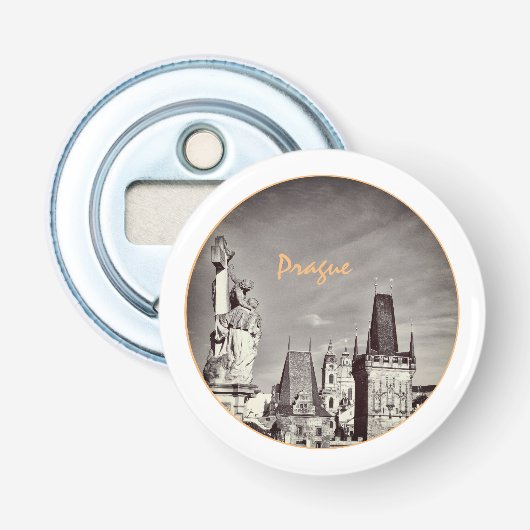 Praag & Charles Bridge, Christus, Castle/Tsjechisc Button Flesopener (Voorkant)