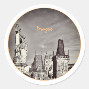 Praag & Charles Bridge, Christus, Castle/Tsjechisc Ronde Sticker