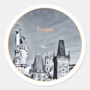 Praag & Charles Bridge, Christus, Castle/Tsjechisc Ronde Sticker