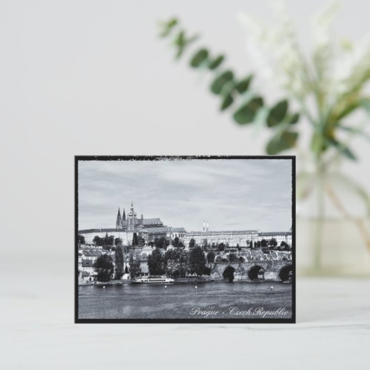 Praag, Charles Bridge, Hradcany Castle, Tsjechisch Briefkaart (Staand voorkant)