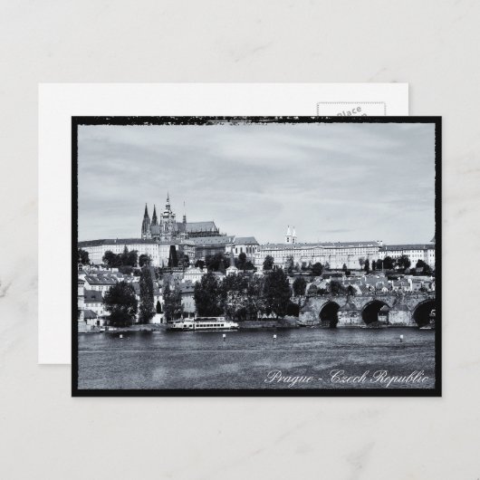 Praag, Charles Bridge, Hradcany Castle, Tsjechisch Briefkaart (Voorkant / Achterkant)