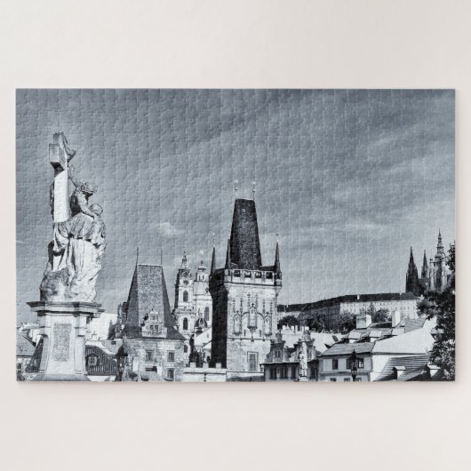 Praag & Charles Bridge, Hradcany Castle/vintage Legpuzzel (Horizontaal)