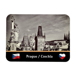 Praag & Charles Bridge, Hradcany Castle/vintage Magneet