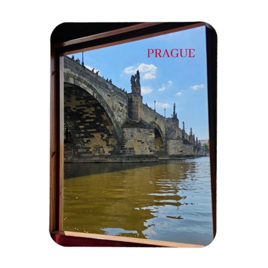 Praag Charles Bridge ingelijst uitzicht magneet (Verticaal)