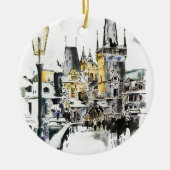 Praag - Charles Bridge Keramisch Ornament (Voorkant)
