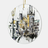 Praag - Charles Bridge Keramisch Ornament (Links)
