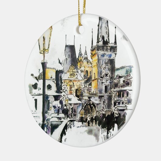 Praag - Charles Bridge Keramisch Ornament (Links)