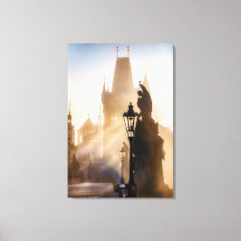 Praag Charles Bridge Ochtend Canvas Afdruk