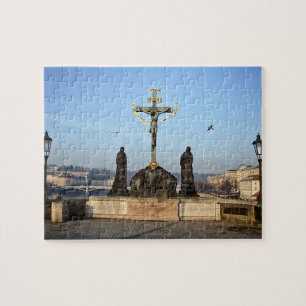 Praag & Charles Bridge Statues - Christus/Tsjechie Legpuzzel