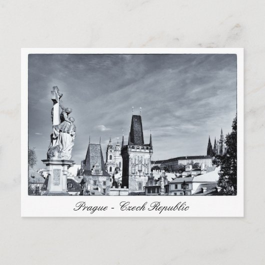 Praag, Charles Bridge Statues, City Towers/Tsjechi Briefkaart (Voorkant)