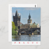 Praag Charles Bridge toren uitzicht briefkaart (Voorkant / Achterkant)