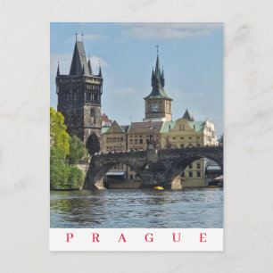 Praag Charles Bridge toren uitzicht briefkaart