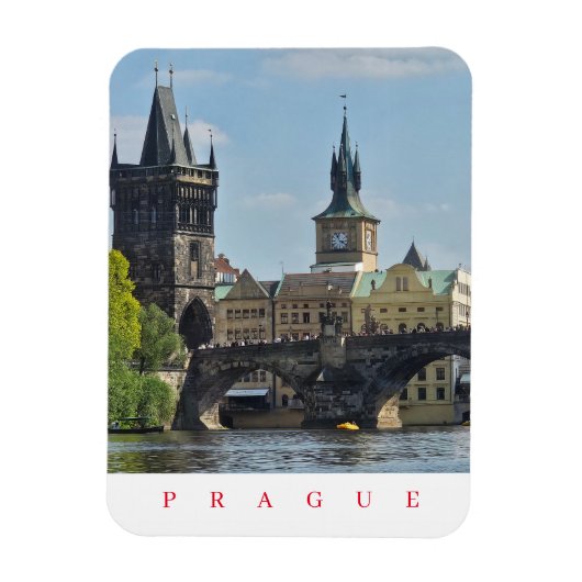 Praag Charles Bridge toren uitzicht magneet (Verticaal)